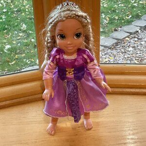 Disney Princess Rapunzel Doll 14" With Tiara & Purple Dress